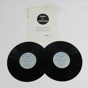 Vintage Learn-A-Language German Course Double Album with Manual 33 1/3 RPM, 1956 - Bild 1 von 5