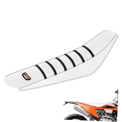 Cubierta de asiento universal para motocicleta antideslizante goma a rayas agarre blanco suave Foto 1 de 4