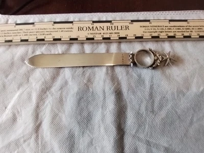 Unusual Solid Silver Letter Opener with a Maltese Cross Finial Knights of Malta - Image 1 of 4