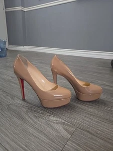 Christian Louboutin Bianca 120 Patent Nude 38.5 - Picture 1 of 4