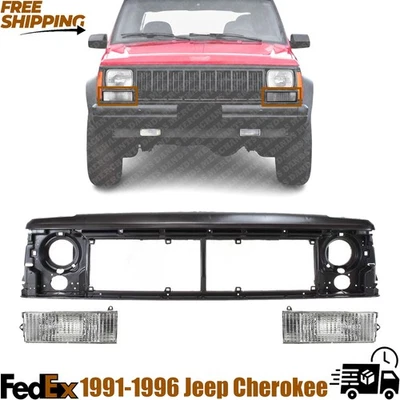 Juego de 3 piezas de panel de cabezal con luces Jeep Cherokee 91-96, Comanche 91-92 Foto 1 de 4