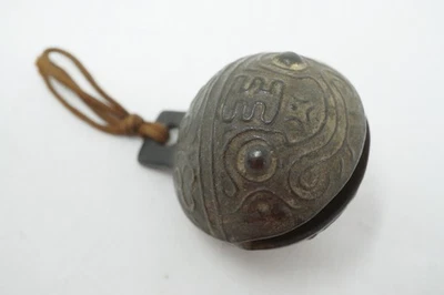 Cerimônia do chá japonês sino feito de bronze, original Japão, Cha-Suzu 0613F1 - Imagem 1 de 4