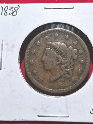 Lote de 2 centavos grandes de Estados Unidos V/F. 1838, 1852. Bonitos detalles. Envío $2.  #pb4 Foto 1 de 4