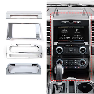 Central Console AC Dash Navigation GPS Trim Cover For Ford F150 15-20 ABS Chrome - Picture 1 of 11