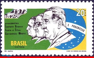 1215 BRAZIL 1972 PRESIDENTS OF BRAZIL IN THE 1964 REVOLUTION, FLAG, MI# 1309 MNH - Picture 1 of 2