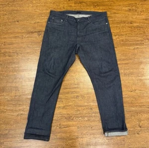UNIQLO Kaihara Raw Indigo Blue Slim Straight Selvedge Denim Jeans Men's 40x32 - Picture 1 of 9