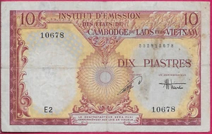 FRENCH INDOCHINA 10 PIASTRES/10 DONG 1953 ND VIETNAM ISSUE,FRENCH UNION PERIOD 1 - Picture 1 of 2