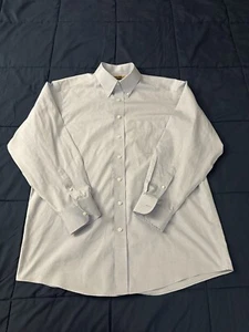 Roundtree And Yorke Mens Shirts Gold Label 16.5 33 Blue Long Sleeve Button Down - Picture 1 of 10