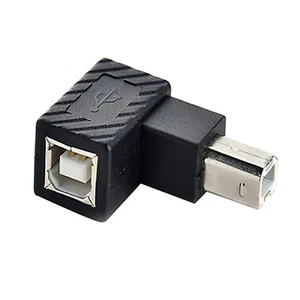 USB 2.0 Type B Print Port 90° Converter Connector Male to Female Printer Scanner - Picture 1 of 25