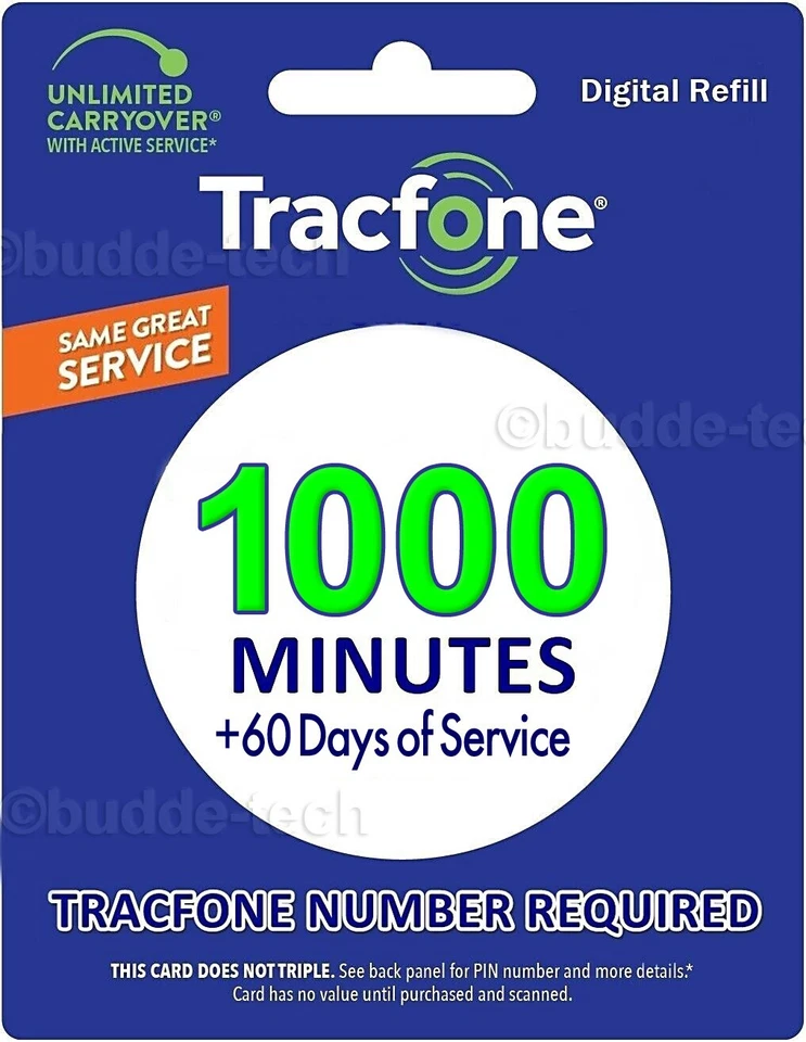TracFone 1000 Minutes+60 days Smartphones *Direct Add to your phone in 2 Days!* - Image 1 of 4