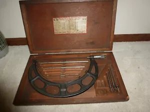 Starrett 224 6-12" Outside Micrometer Set, Missing Parts, Mic intact W/ Case - Picture 1 of 21