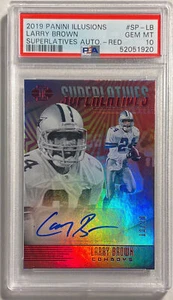 LARRY BROWN 2019 PANINI ILLUSIONS SUPERLATIVES RED AUTO #D 13/20 PSA 10 POP 1/1 - Picture 1 of 1