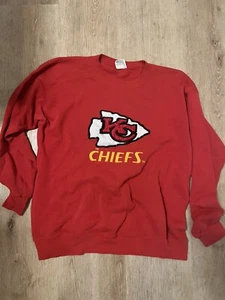 Vintage Kansas City Chiefs Nutmeg Mills Embroidered Sweatshirt Size L - Bild 1 von 5