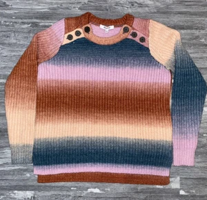 Madewell Alpaca & Wool Sweater Sz S Pink Mauve Yellow Blue Nordic Chic - Picture 1 of 13