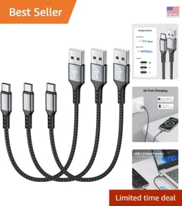 3-Pack Braided 1FT USB C Cable with 3A Fast Charging - Universal Compatibility - Picture 1 of 9