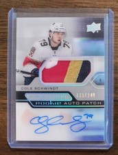 2021-22 Upper Deck Premier Quad Color Rookie Auto Patch Cole Schwindt /249