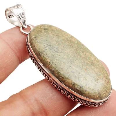 Unakit Edelstein Versilbert Handmade Anhänger Schmuck Geschenk 5.2cm P-14902 - Bild 1 von 3