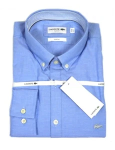 Lacoste camicia uomo celeste botton down ch9627 slim fit - Imagen 1 de 1