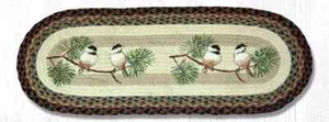 Tischläufer 36 Zoll Chickadees geflochtene Jute Wald Hütte Lodge Dekor - Bild 1 von 1
