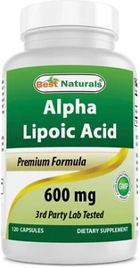 Best Naturals alpha lipoic acid 600 mg 120 Count - Powerful Antioxidant