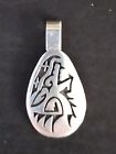 NATIVE AMERICAN WOLF PENDANT SIGNED DARREN SILAS STERLING SILVER