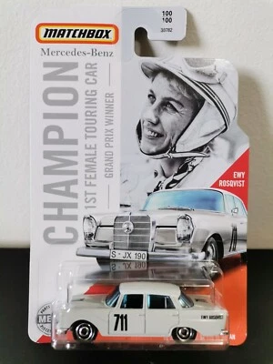 MATCHBOX MERCEDES 220 SE EWY ROSQVIST LONG CARD - Immagine 1 di 4