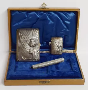 DAMEN RAUCHSET Jugendstil SILBER VERZIERT mit OVP - Bild 1 von 4