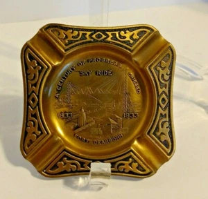 Vintage 1933 Century of Progress METAL ASHTRAY Sky Ride Fort Dearborn - Picture 1 of 2
