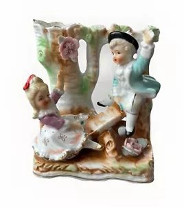 Antique Victorian PORCELAIN VASE Children Playing Figurine Japan Intricate - Picture 1 of 10