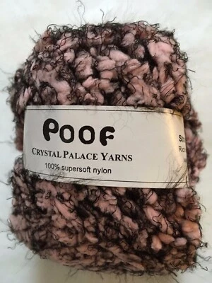 Crystal Palace Poof 4649 Tea Rose Pink Puff Eyelash Yarn Soft SuperBulky 50g - Image 1 of 3