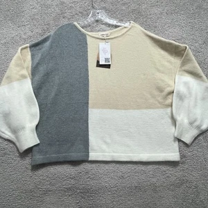 Main Strip Sweater Womens Medium Multicolor Color Block Knit Round Neck Pullover - Picture 1 of 20