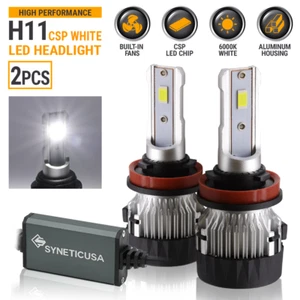 H11/H9/H8 CSP LED Headlight Bulb Conversion Kit High Low Beam 6000K White Light - Picture 1 of 11