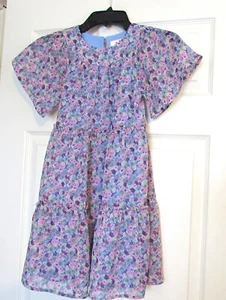Girl's BUDDY LOVE Dress Sheer Lined Floral With Gold Metalic Accents Size 7T - Picture 1 of 2
