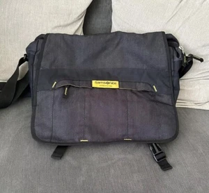 Samsonite “1910” Laptop Shoulder Cross Body Bag Work Yellow Trim Smart - Picture 1 of 13