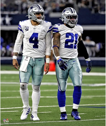 Dak Prescott and Ezekiel Elliott Dallas Cowboys Unsigned Photograph Cover