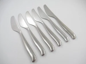 6 Dinner Knives DESIGN 2 Lauffer / Towle Japan Satin Stainless Steel Flatware - Picture 1 of 4