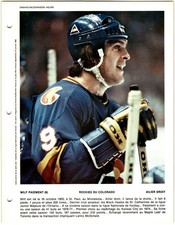 1979-80 Dimanche / Derniere Heure Photos Wilf Paiement #NNO Colorado Rockies