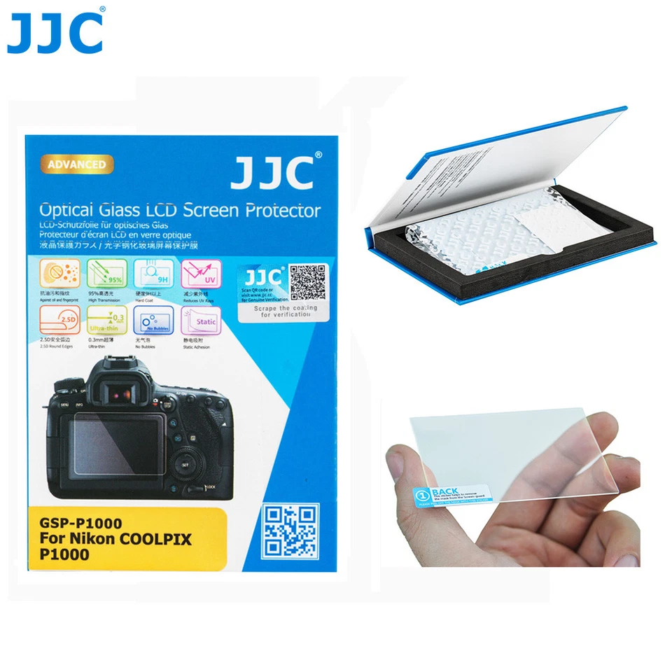 JJC 0.3毫米9H光学钢化玻璃屏幕保护膜适用于尼康COOLPIX P1000 — 第 1/4 张图片