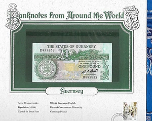 Weltbanknoten Staat Guernsey 1 Pfund 1980 P-48a UNC Präfix D - Bild 1 von 1