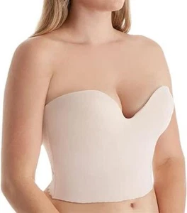 NWT Carnival 40D Invisible Plunge Longline Seamless Bustier Bra 306 White 99726 - Picture 1 of 1