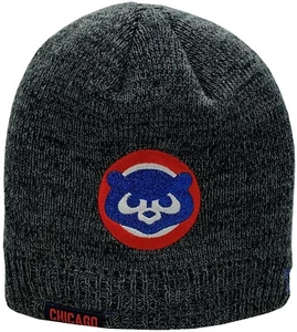 Chicago Cubs Women's Glitter Skull Knit Hat 84 Logo Grey - Picture 1 of 1