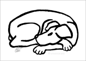 JACQUELINE DITT - Dog - Black A2 firmado a mano limit. Impresión original gráfico perro - Imagen 1 de 2
