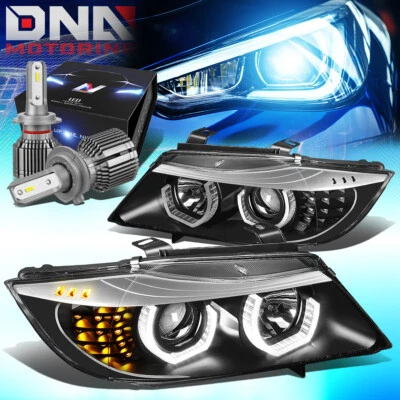 PARA BMW E90 2006-2008 CRISTAL LED U-HALO FAROS CON KIT LED + VENTILADOR FRÍO CROMADO Foto 1 de 4