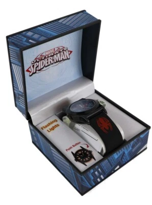 Ultimate Spider-Man Flash Dial Watch Black Marvel Comics Heroes New In Box - Image 1 of 4