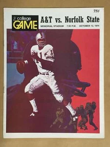 NORFOLK STATE vs N.C. A&T COLLEGE FOOTBALL PROGRAM 1974 EX - Imagen 1 de 2