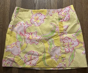 Lilly Pulitzer Skirt Women’s Size 0 Yellow Floral - Picture 1 of 3