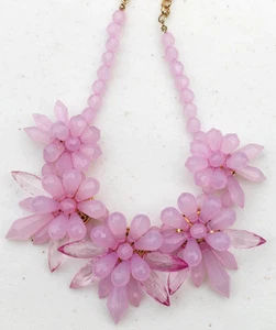 Sugarfix signed Pink Floral 18.5" Statement Collar Necklace - Picture 1 of 3