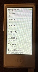 iPod 7th Gen (16 GB) A1446 Fast Ship Silver Very Good Used Broken BAD Battery - Picture 1 of 4