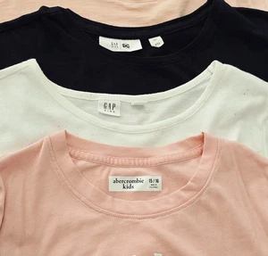 2 Gap XXL 1 Abercrombie 15/16 Girls Tees Sequins Blue Pink White - Picture 1 of 7