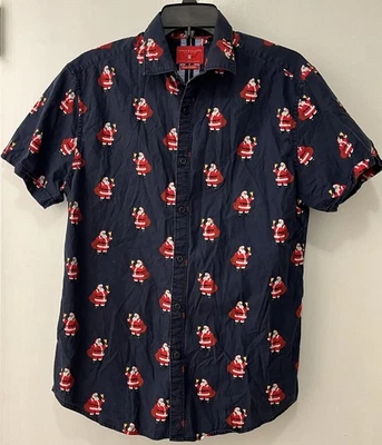 Camisa Denim & Flower Ricky Singh Niños Manga Corta Botón Navidad Papá Noel Talla M Foto 1 de 4